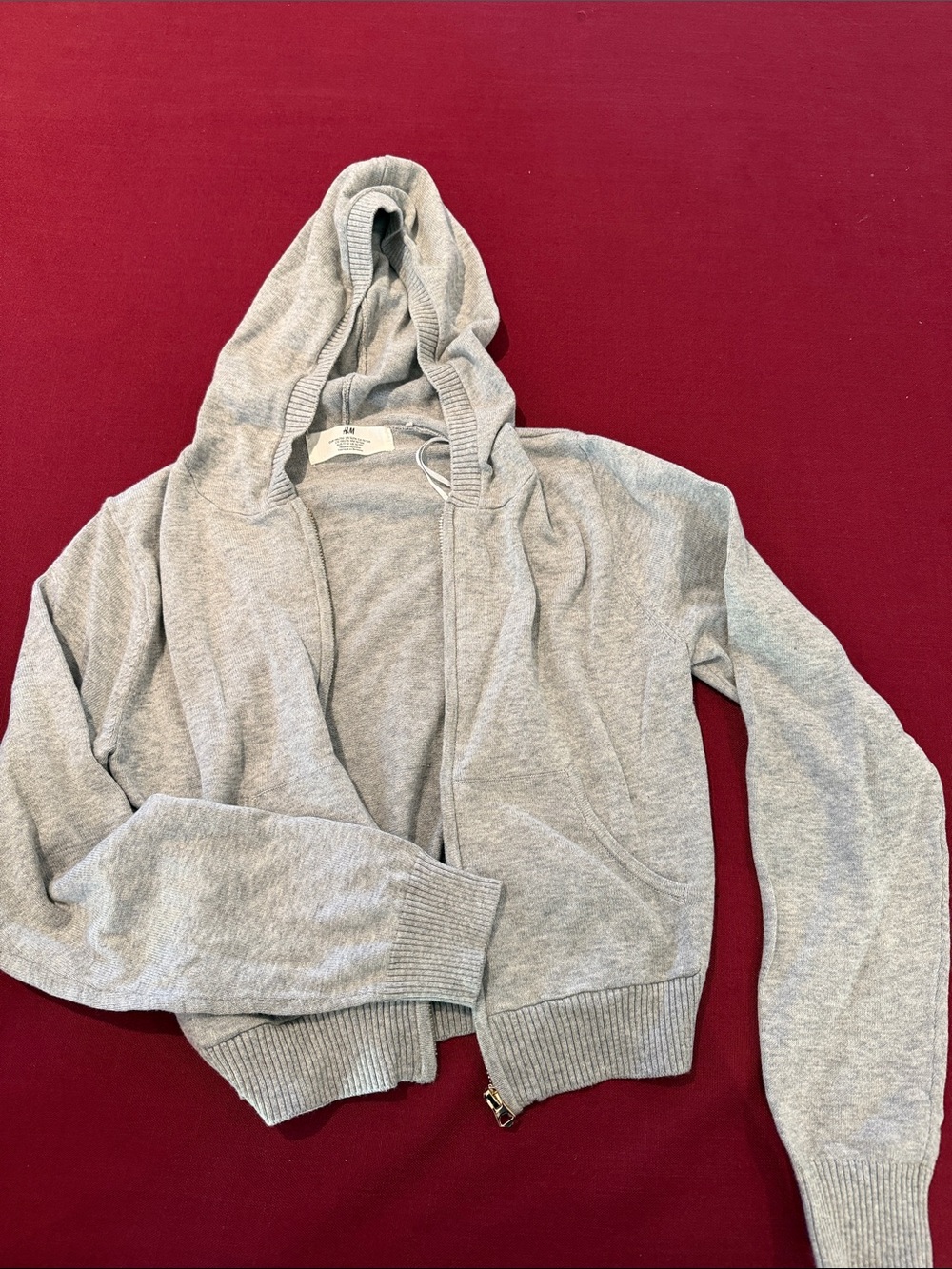 H&M Light Gray Hooded Zip Jacket